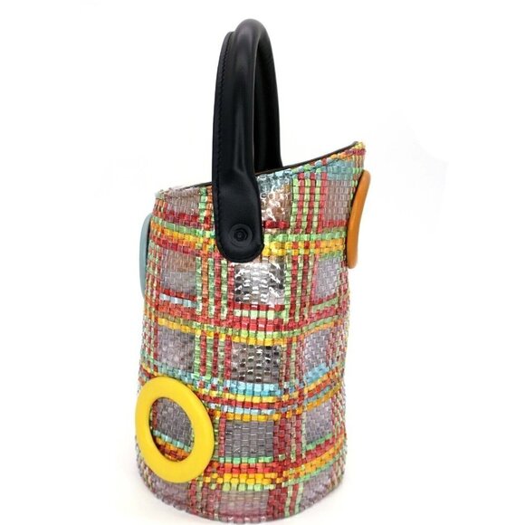 BOYY Bag x M'O Moda Operandi Raffia Woven Bucket Tote Artsy Purse Rare Find! - Picture 4 of 13